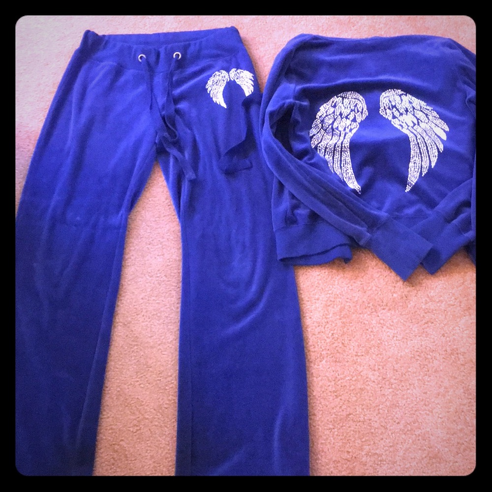 Blue jumpsuit with rhinestones